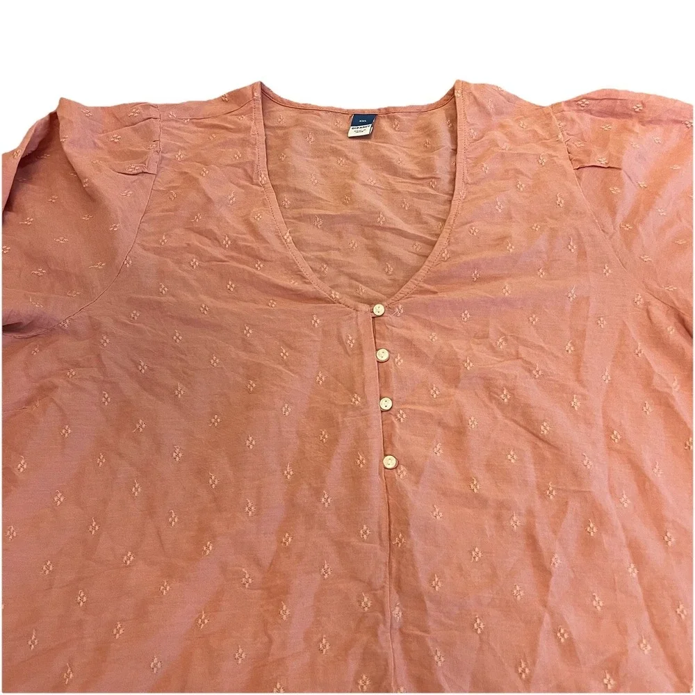 Old Navy Women's 2XL Puffed Long Sleeves NWT Top Blouse‎ Salmon Boho